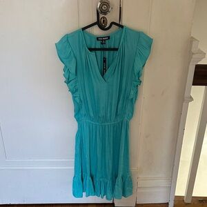 Steve Madden Aqua Ruffle Mini Dress